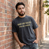 'Many Are Called - Few Are Chosen' Snow Washed Oversized Cotton T-Shirt