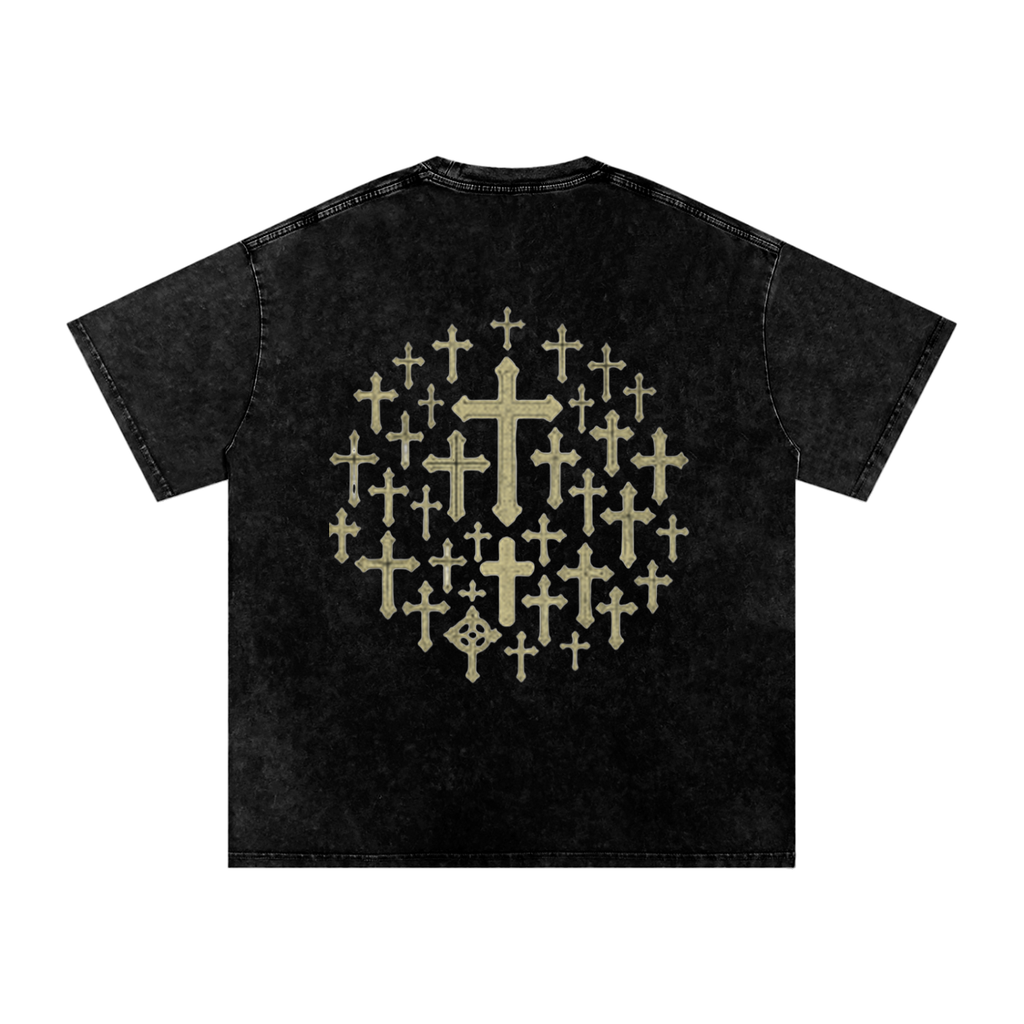 'Many Are Called - Few Are Chosen' Snow Washed Oversized Cotton T-Shirt