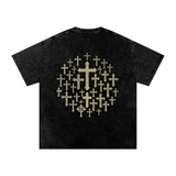 'Many Are Called - Few Are Chosen' Snow Washed Oversized Cotton T-Shirt