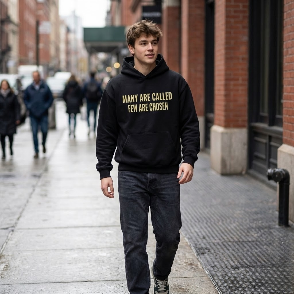 'Many Are Called - Few Are Chosen' Boxy Hoodie