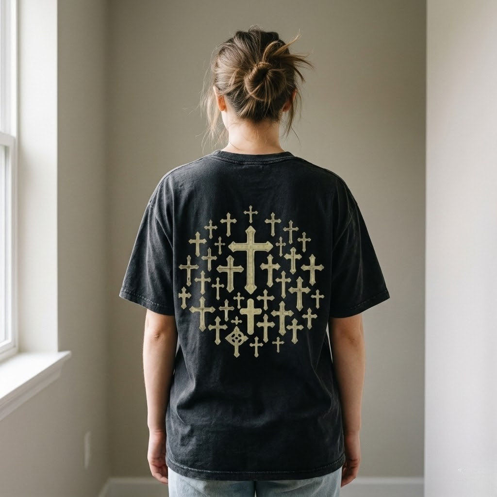 'Many Are Called - Few Are Chosen' Snow Washed Oversized Cotton T-Shirt