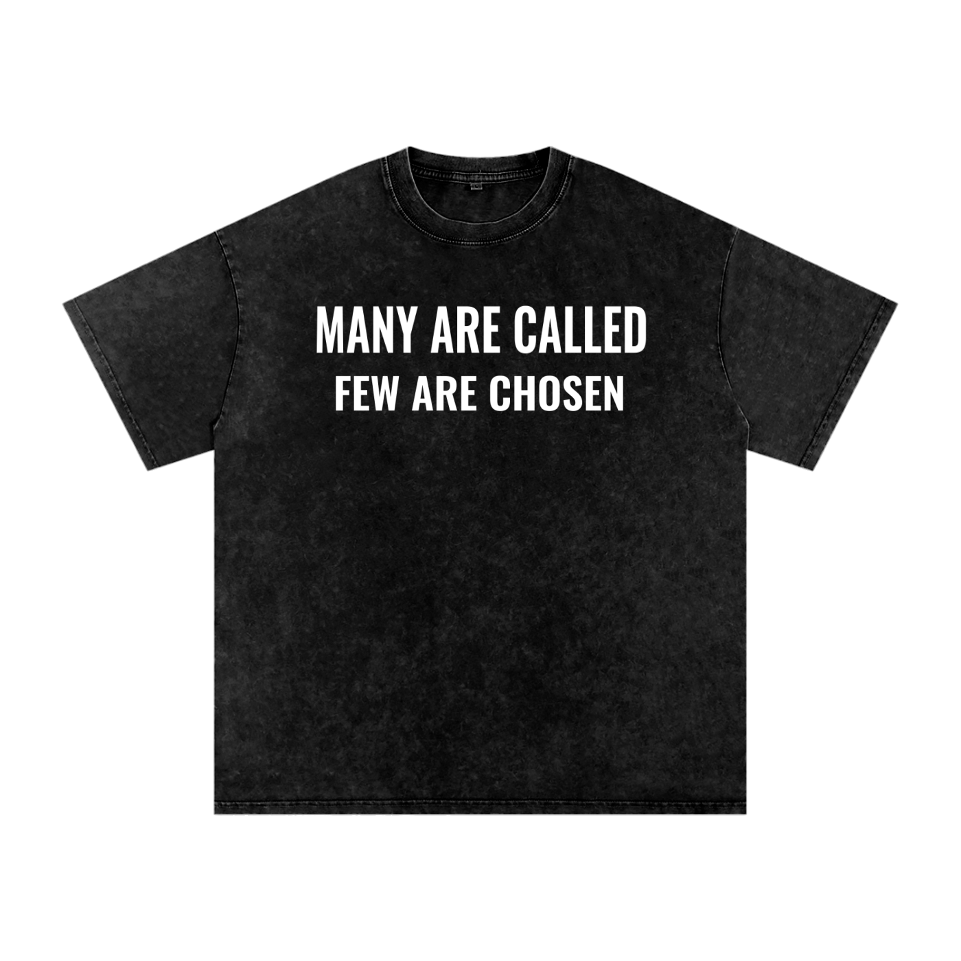 'Many Are Called - Few Are Chosen' Snow Washed Oversized Cotton T-Shirt
